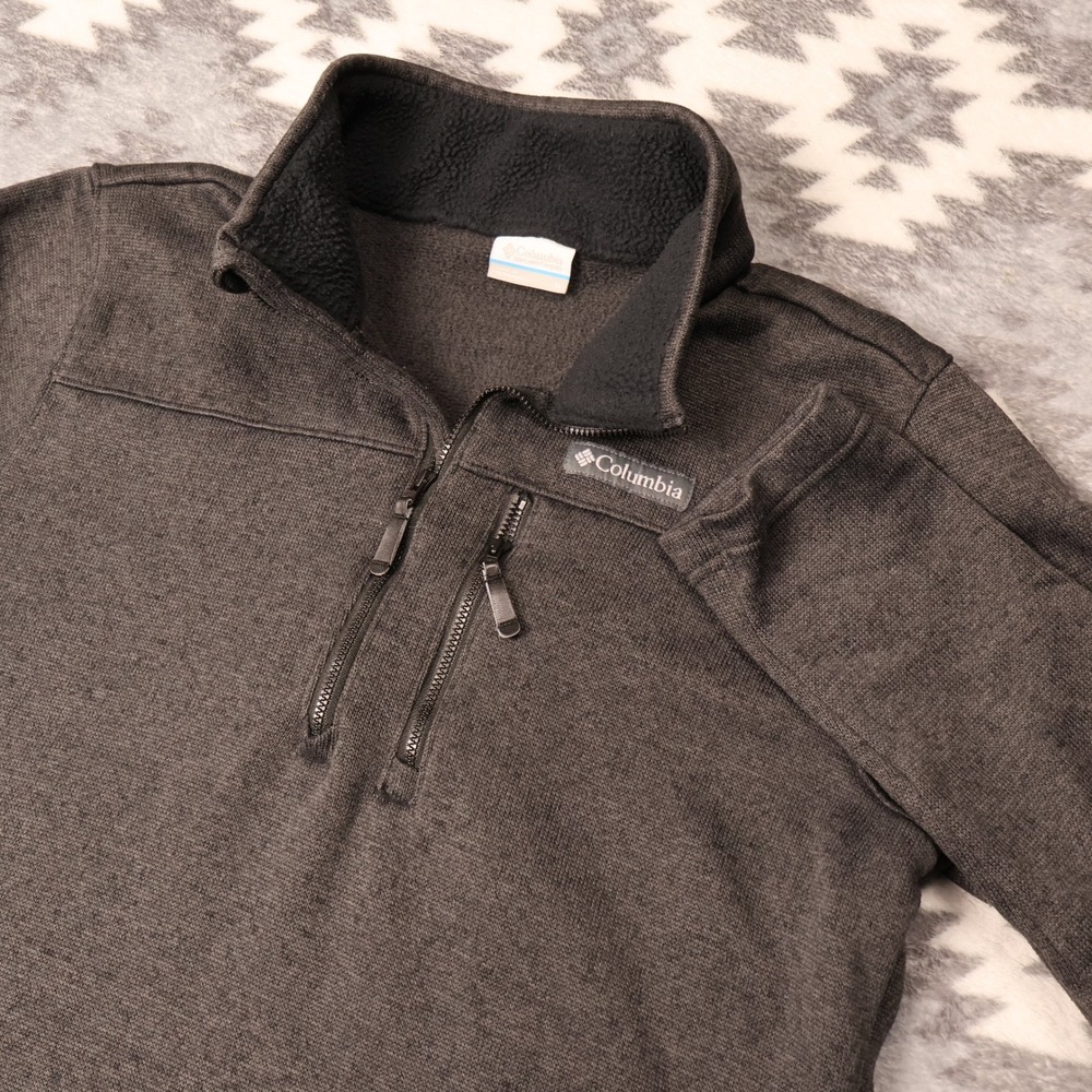 Columbia Park View Fleece Mens Size M 1/4 Zip Pullover Grey XO2611